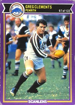 1987 Scanlens Rugby League #97 Greg Clements Front